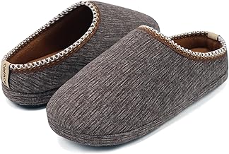 COFACE Mens Cozy Sock Slippers Scuff Comfy Memory Foam Slip On Soft Bedroom House Shoes for Man Indoor Outdoor