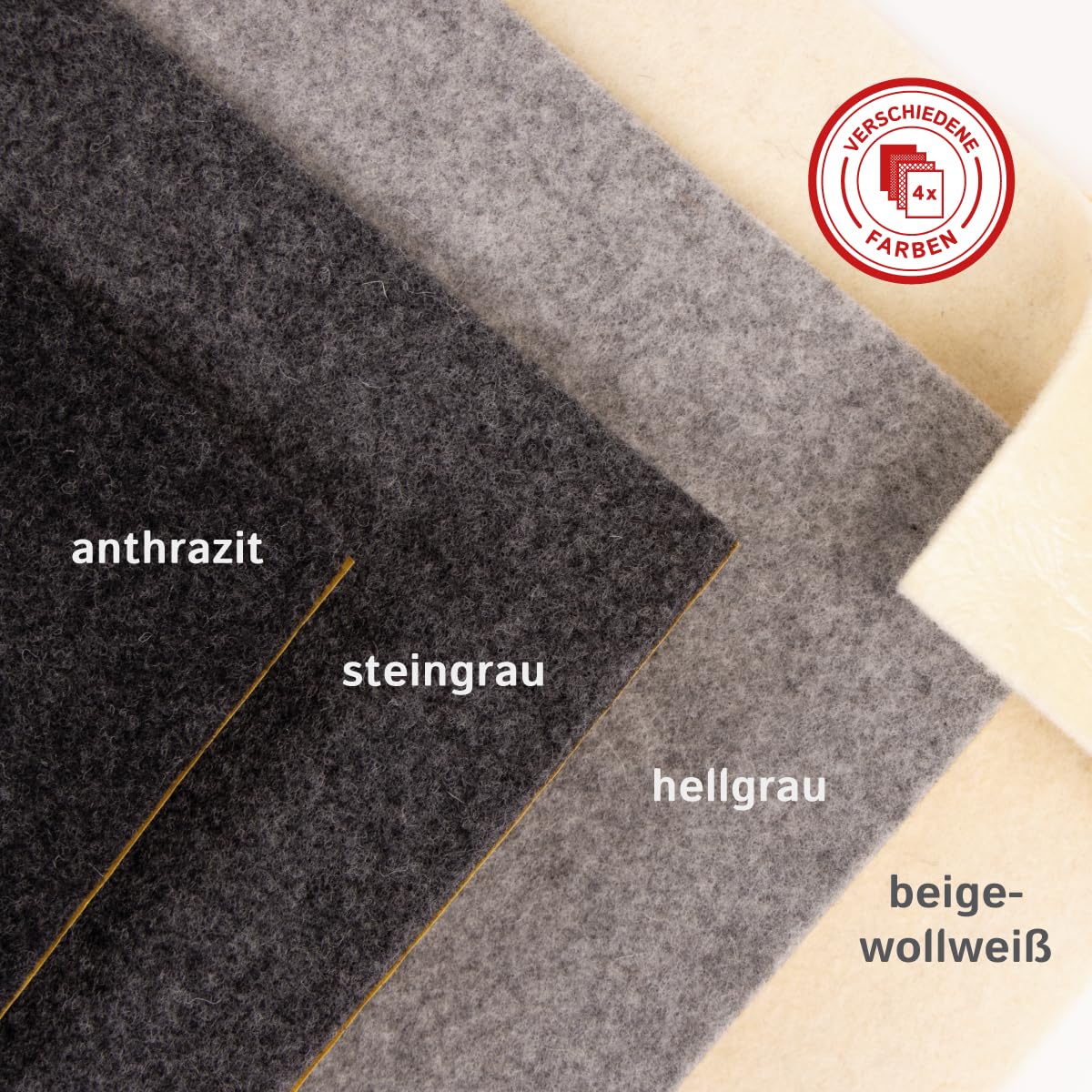 Filc wełniany do kampera, samoprzylepny: 100% naturalny filc igłowany – grubość 3 mm, rozciągliwy i oddychający – Made in Germany (antracytowy, 1 50 cm x 100 cm (0,5 m x 1 m)