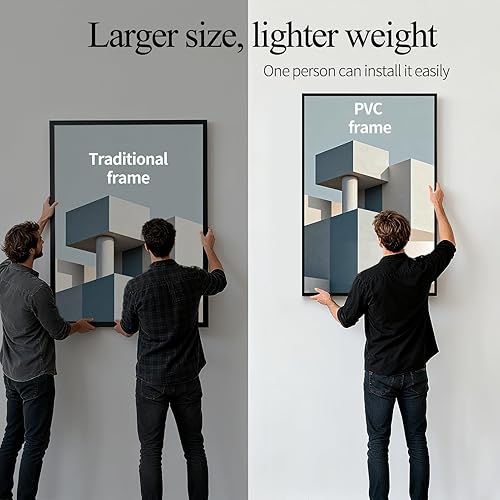 Miniatura 4 de Lavezee Paquete de 6 marcos para póster de 24 x 36 pulgadas, marcos ligeros para póster de 24 x 36 pulgadas, ilustraciones de fotos para pared