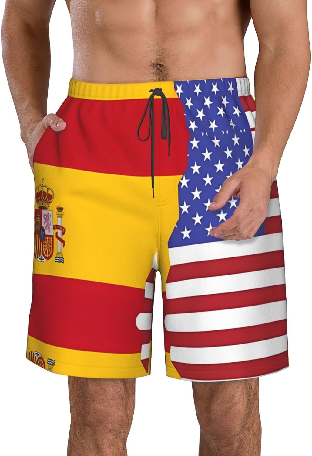 Berlin Flag Print Men's Shorts Casual Shorts Golf Shorts with Elastic Waist and Breathable Mesh Lining