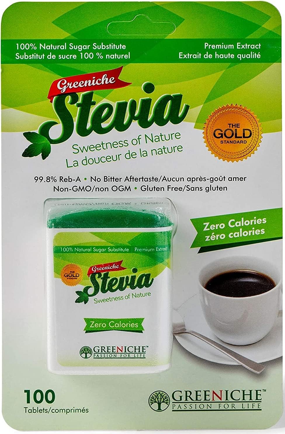 Stevia Tablet, 100 Tablets Zero Calorie Stevia Sweetener, Sugar