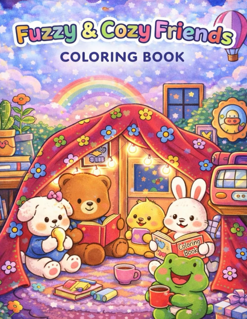 Fuzzy & Cozy Friends Coloring Book: Snuggly, Cute Animal Illustrations for Kids, Teens, and Adults — A Relaxing Coloring Experience Full of Warm, Cuddly Fun