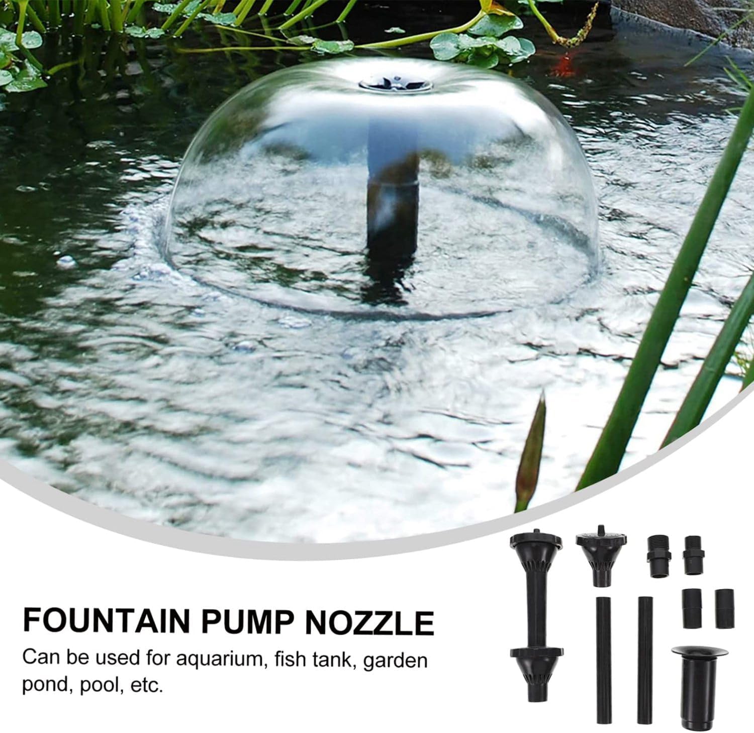 Brunnenpumpen-Düsen-Set, Springbrunnen-Pumpendüse, Wassersprühköpfe, Teich, Tauchpumpe, Pool L