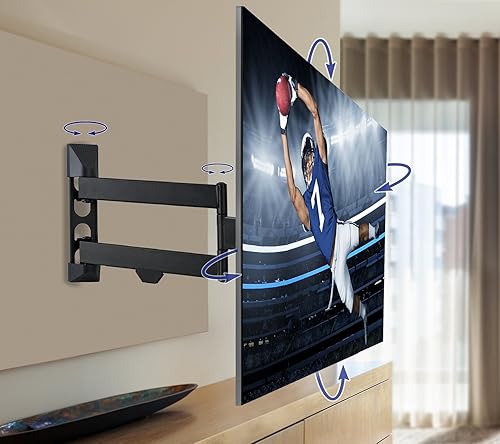 Miniatura 2 de QualGear QG-TM-020-BLK - Soporte articulado de pared para TV, color negro