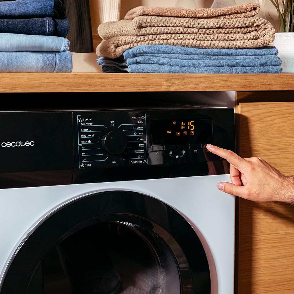 Cecotec Secadora de Ropa Evacuación 7Kg Bolero DressCode Dry 7200V Max. 600W, Bajo Consumo, 15 Programas, Secado Automático, Planchado Fácil, Stop&Go, KidLock, Luz Interior, Tambor Inox