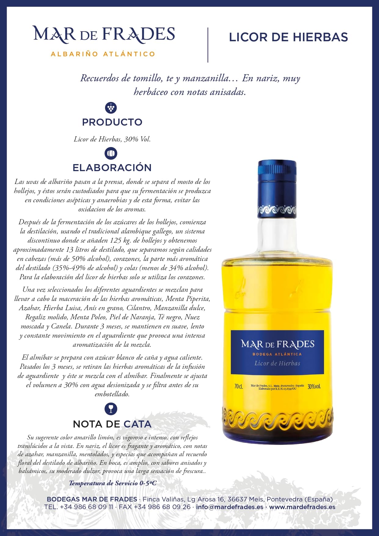 Mar de Frades - Licor de Hierbas - 700 ml