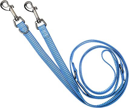Blue-9 Reflective 6ft Multi-Function Dog Leash with Traffic Loop, Blue, S/M