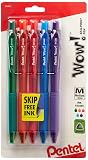 Pentel WOW! Colors Retractable Ballpoint Pens, Medium Line, Assorted Ink, 5 Pack (BK440CRBP5M) – view 1