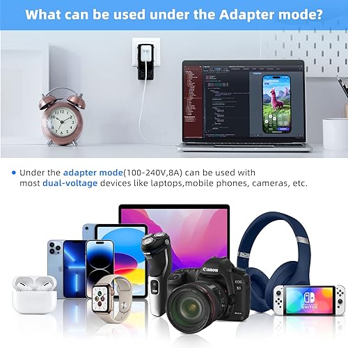 Miniatura 4 de Power Converter Adapter Combo 2000W Voltage Converter 220V to 110V converters and adapters for Travel Europe Built-in with 4 Adapter Plugs US to