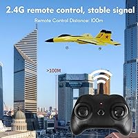 Vista 3 de GoolRC Avión FX620 RC, avión de control remoto de 2.4 GHz, avión RC de 2 canales, modelo de avión EPP planeador RC SU-35 con giroscopio de 3 ejes