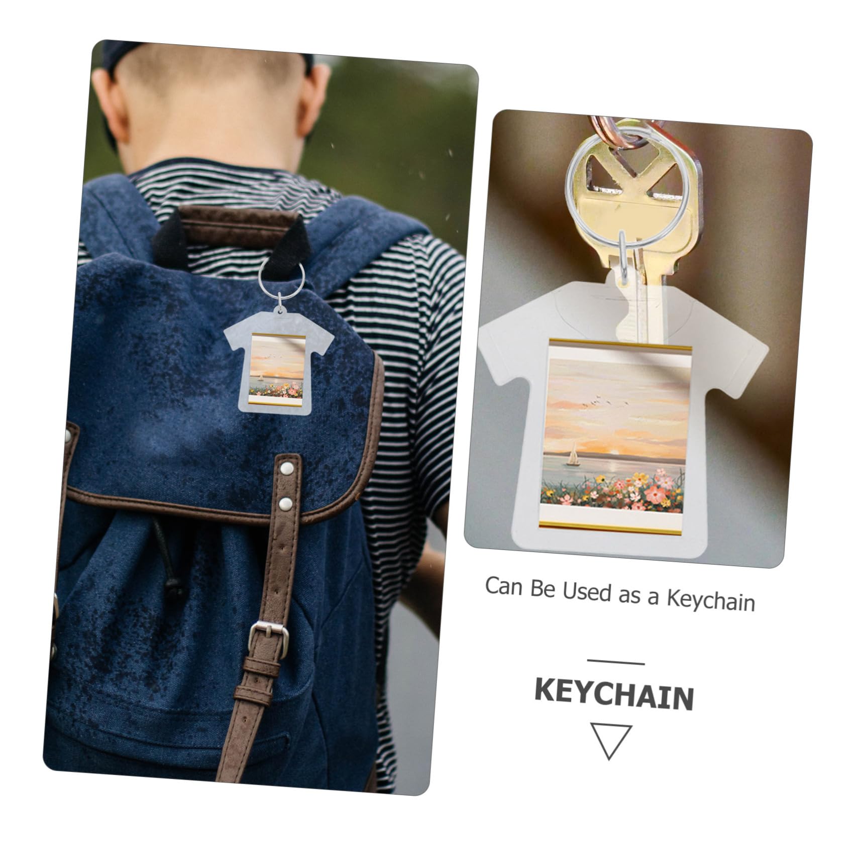 GALPADA 100 Stück Durchsichtige Acryl Schlüsselanhänger mit Fotorahmen Glatte Oberfläche und Portable Größe für Personalisierte Souvenirs und Schlüsselanhänger