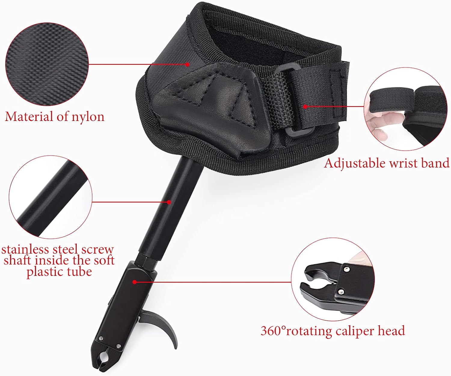 Elong Compound Bow Quick Shot Release Buckle Strap Black Trigger Caliper Shooting Left & Right Hand : Sports & Outdoors