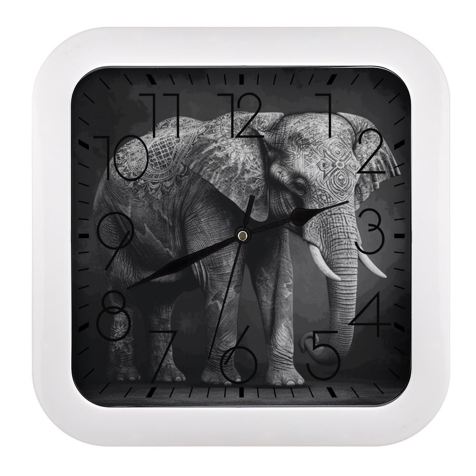 Horloge murale silencieuse vintage noire et blanche sans tic-tac