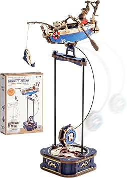 ROKR 3D Wooden Puzzles for Adults,Gravity Swing Ocean Fisher Model kit, 161Piece 3D Puzzles for Adults