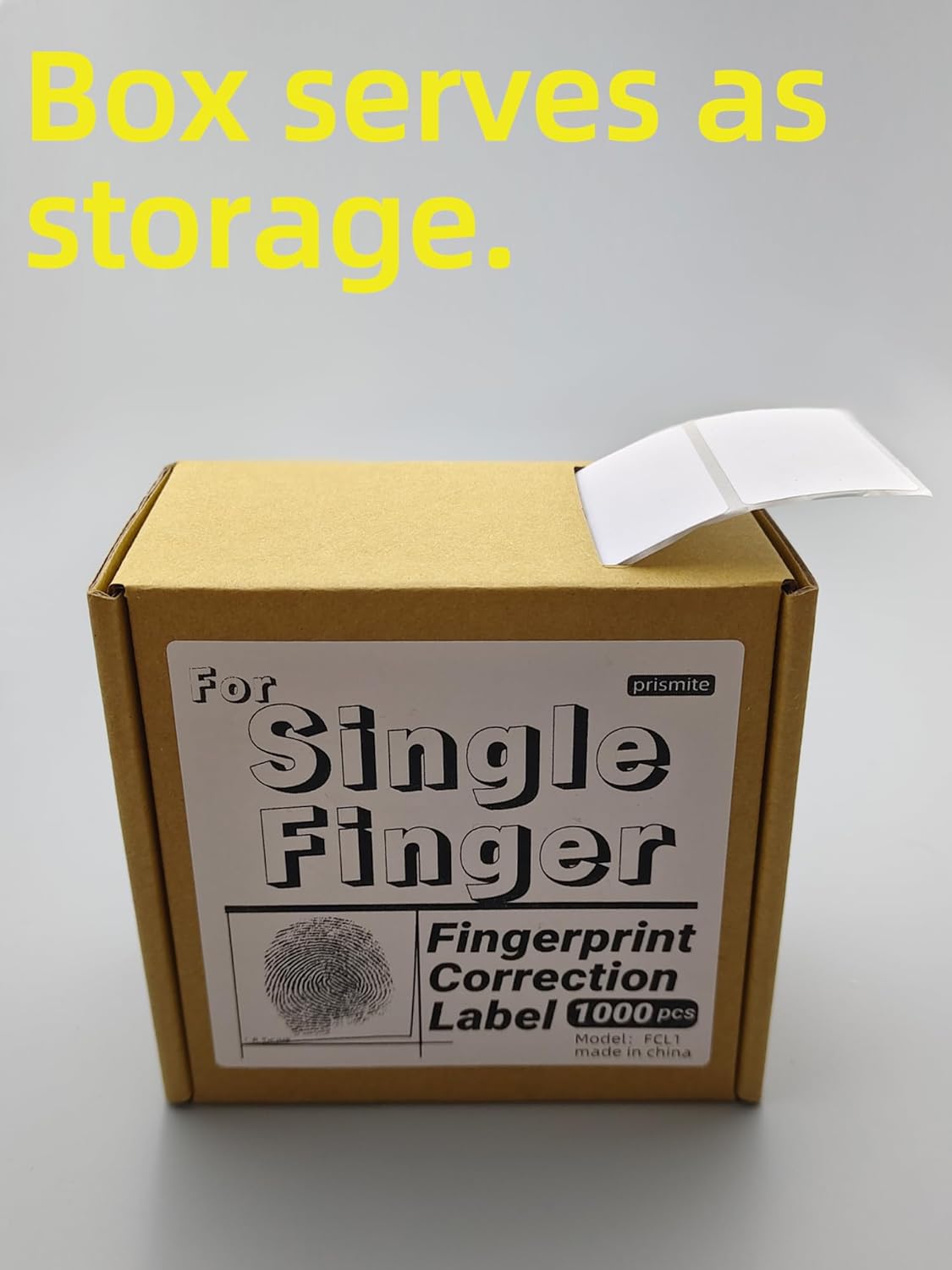 prismite Correction Labels for Finterprint Cards, for Single Finger, Pack of 1000