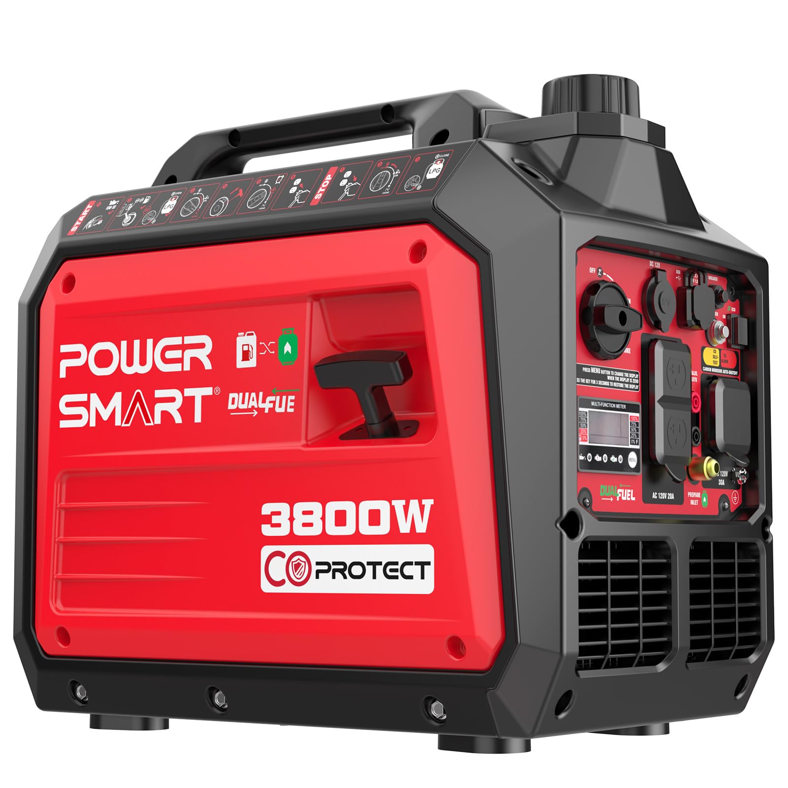 PowerSmart 3800 Watt Dual Fuel Inverter Generator for Home Use