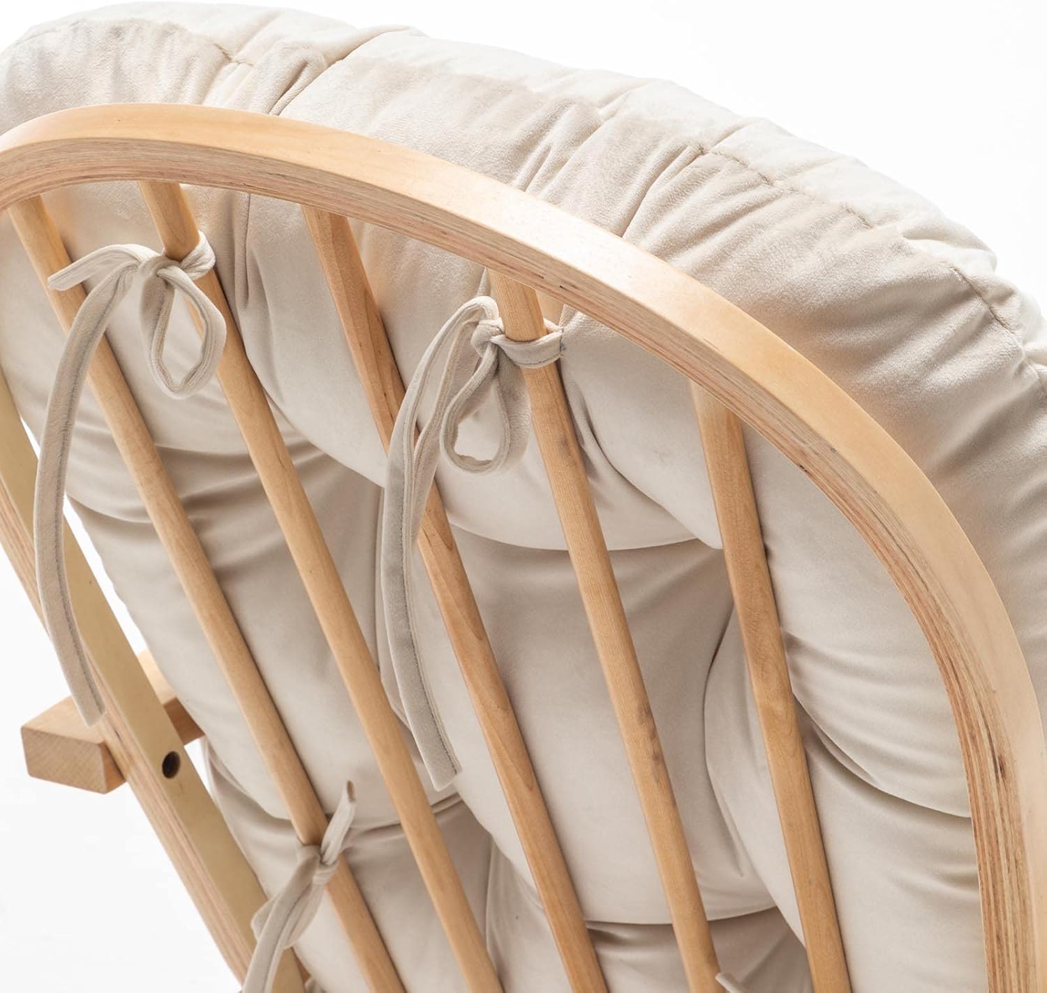 SyyBhb Glider Rocker Replacement Cushions with Storage Pocket, 5PCS, Soft Velvet Thickened, Washable Nonslip, Universal for Use in Glider Rocking Chair, Beige