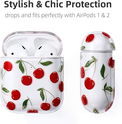 Miniatura 10 de Funda para Airpods, compatible con Apple Airpods 2, con bonitos patrones, de policarbonato duro, transparente, a prueba de golpes LED frontal