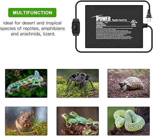 Miniatura 7 de iPower Alfombrilla térmica de reptiles de 6 x 8 pulgadas con controlador de temperatura, calentador debajo del tanque, almohadilla térmica de