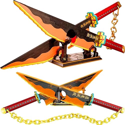 956 unidades modelo de bloque de construcción de espada Demon Slayer de 388 pulgadas juego de espada samurai con vaina y soporte el mejor regalo