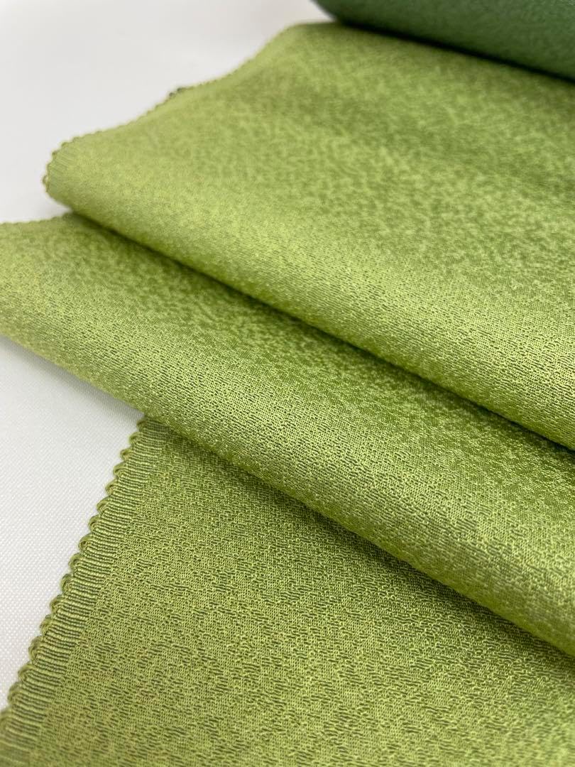 色無地 両面染 堅牢草木染 共八掛 青丹色×革色 正絹