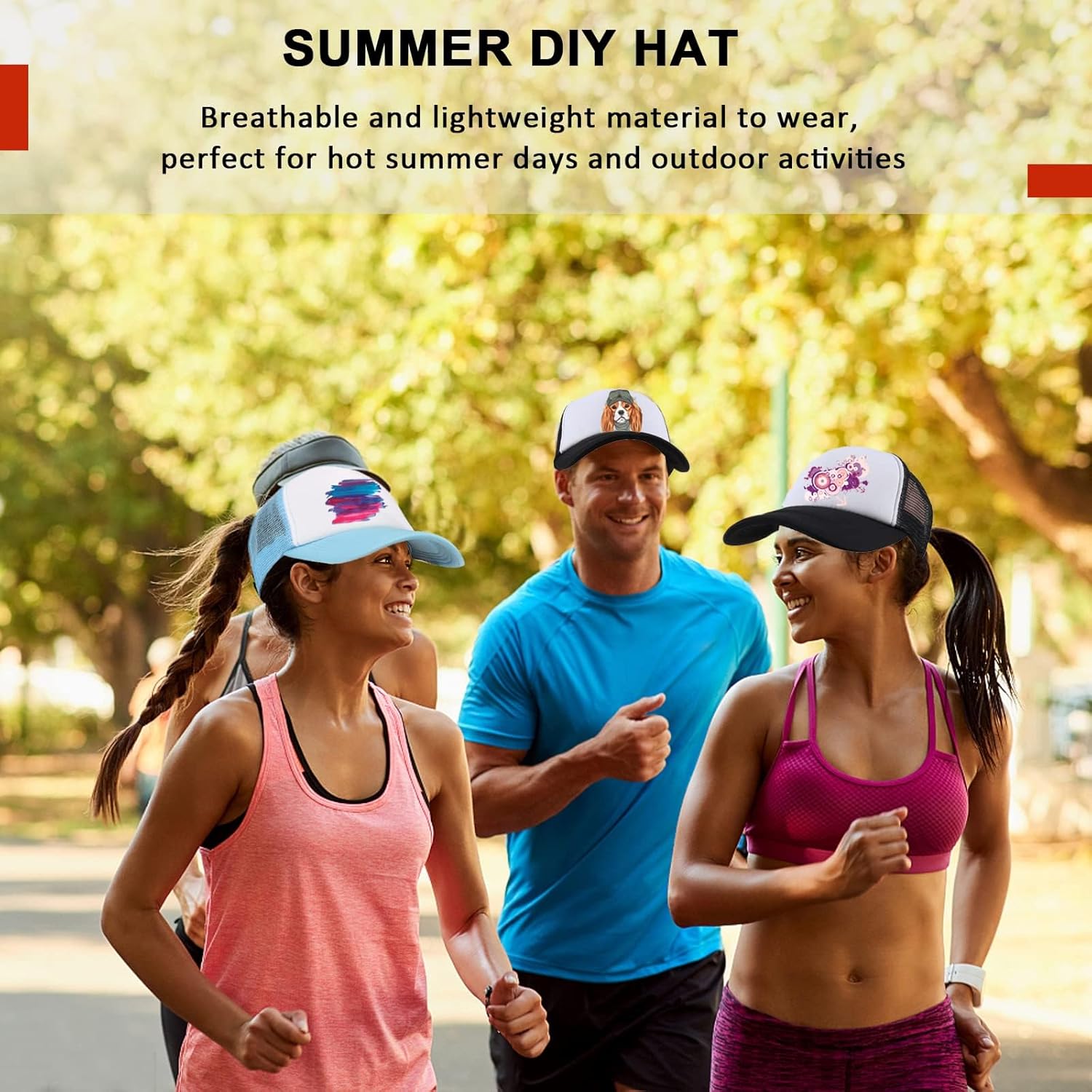 9 Pack Sublimation Blanks Baseball Cap Adjustable Polyester Mesh Cap Trucker Hats for Adults Kids Youth - Image 4