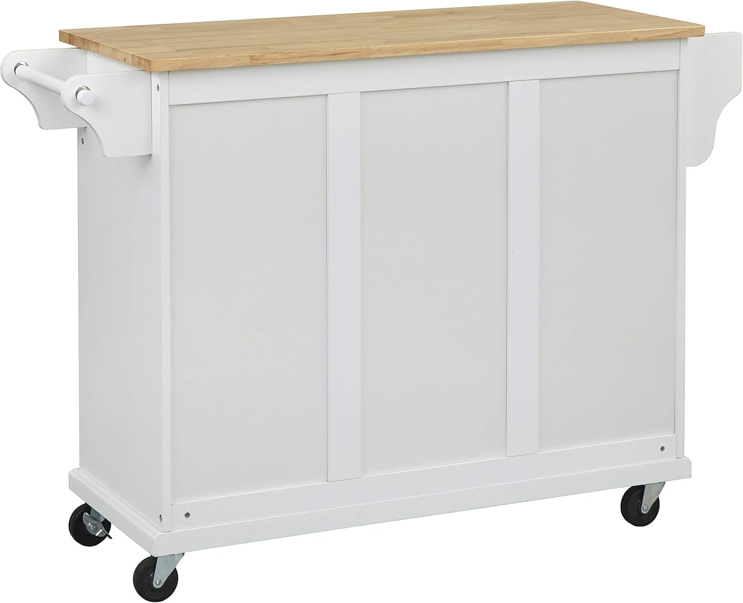SilkWood Studio Georgia Kitchen Cart with 2 Drawers and 4 Doors, White