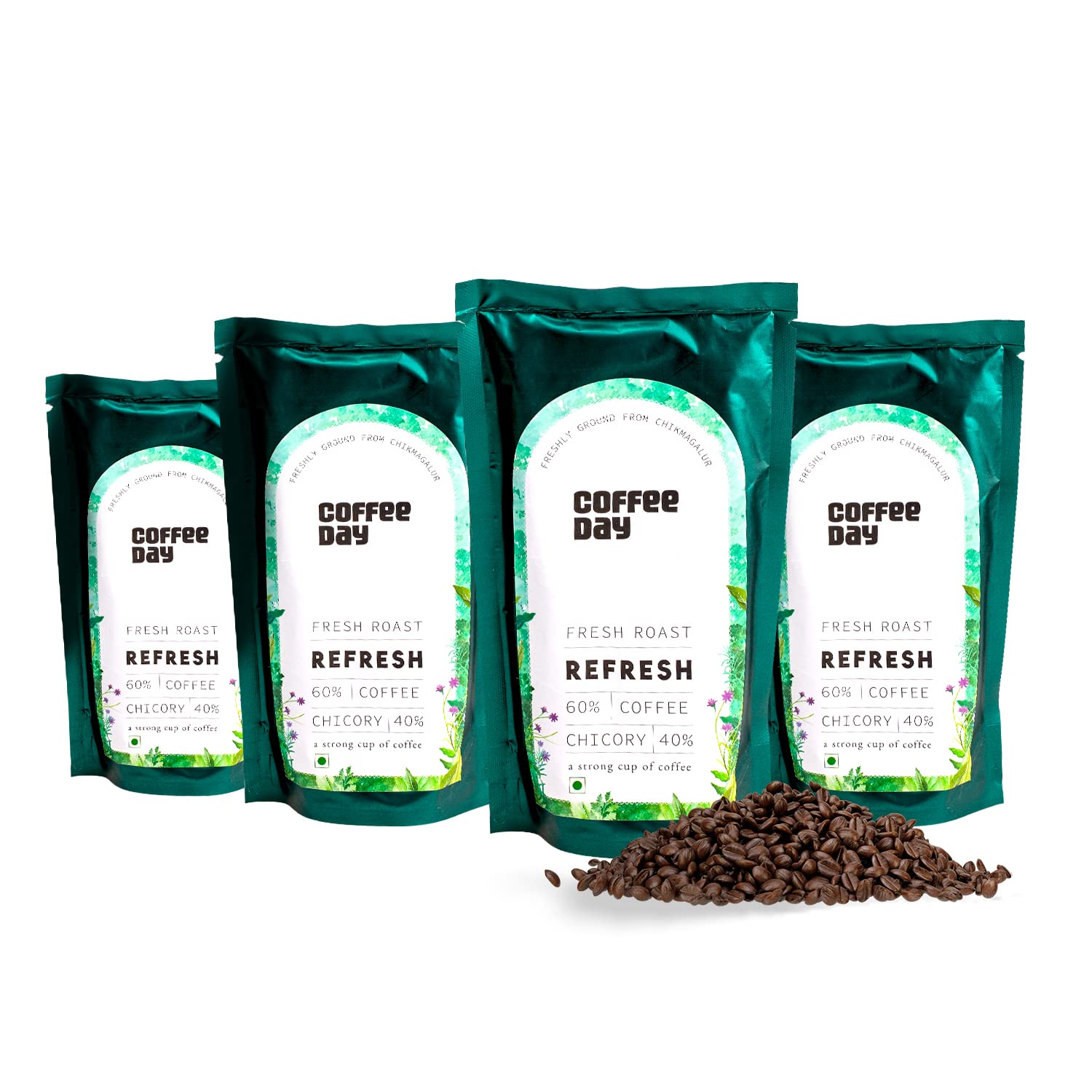 Cafe Coffee Day - Refresh, Bag 200 Gm Each (Pack Of 4) | Filter Coffee Powder | 60% Coffee & 40% Chicory, Medium To Dark Roast | CCD | Fresh Coffee | Great start to your morning | Ground coffee