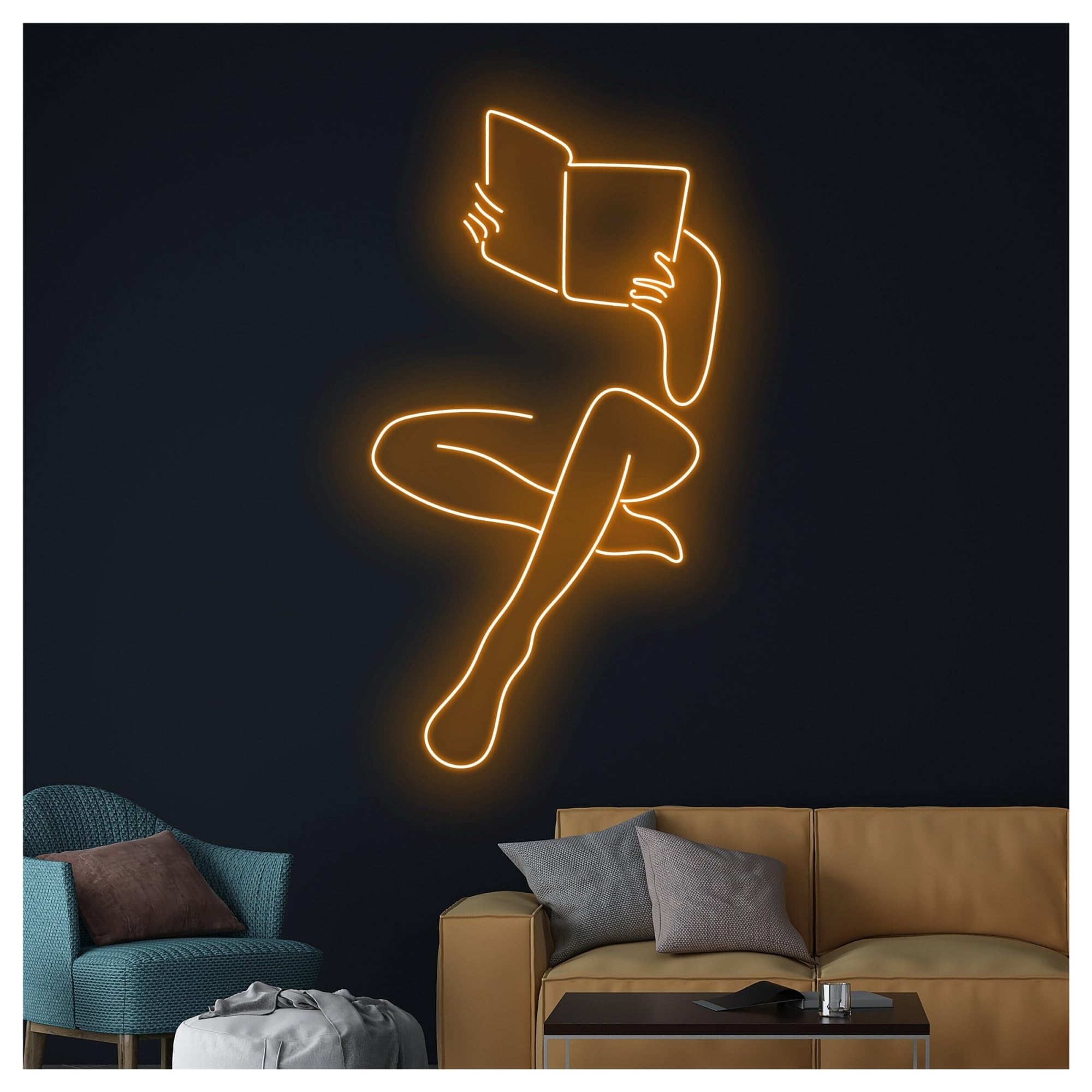 Decoración Lámparas Letrero De Neón Con Forma Libro Para Leer, Ideal Como Decoración Pared Para Habitación, Regalo Para Lectores 50cm