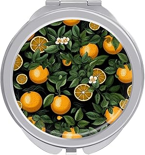 Espejo de maquillaje de viaje con naranjas y ...
