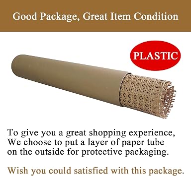 16 x6.5FT Plastic Rattan Cane Webbing, Woven Open Mesh Cane Net Roll for DIY Caning Furniture Decor Projects: Chair, Cabinet, Ceiling and Door(79x16 in)