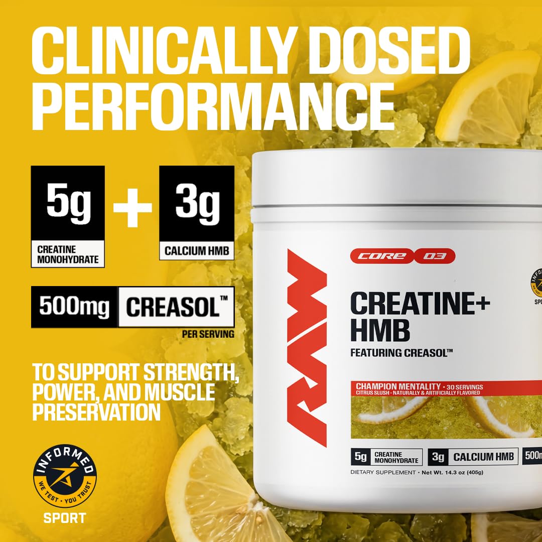RAW Creatine + HMB Powder, Champion Mentality, 5g Creatine Monohydrate — Amazon image 4