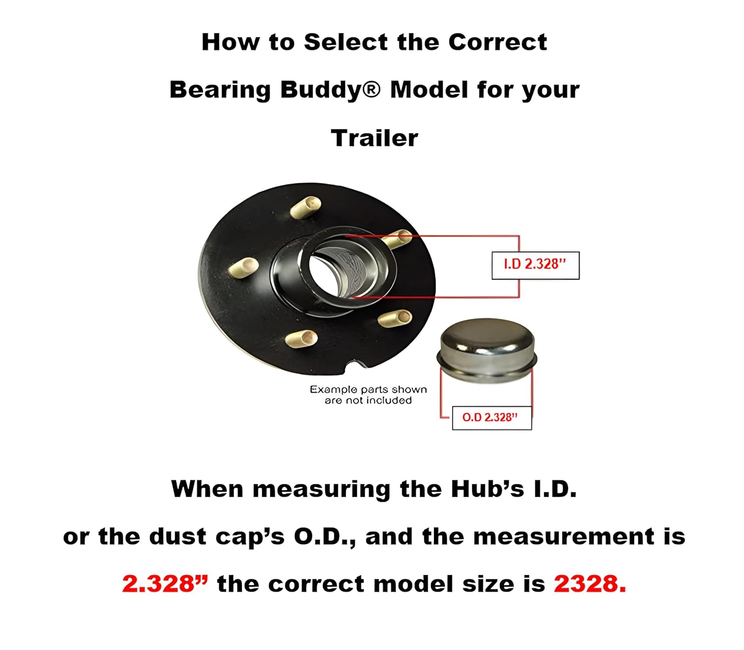 Bearing Buddy Caps of 2.328" Diameter - Trailer Bearing Dust Cap Protector for Trailers - Chrome Buddy Bearing Caps - Bearing Buddies for Trailers to Keep Water and Dirt Out of Hub and Bearings -Pair