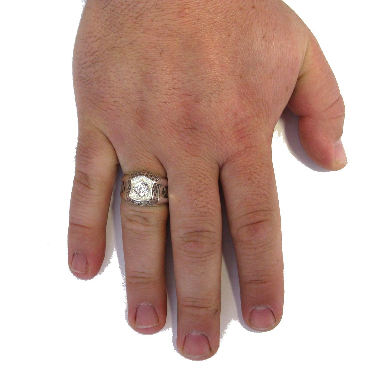 Anillo de plata para hombre con CZ sólido 925 R000936 Empress
