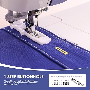FEIYUE FY700 Computerized Sewing Machine - 180 Stitch Patterns, Automatic Needle Threader, LCD Display, Adjustable Speed, Presser Foot Set, Auto Thread Cutter, for Household Sewing and Crafts