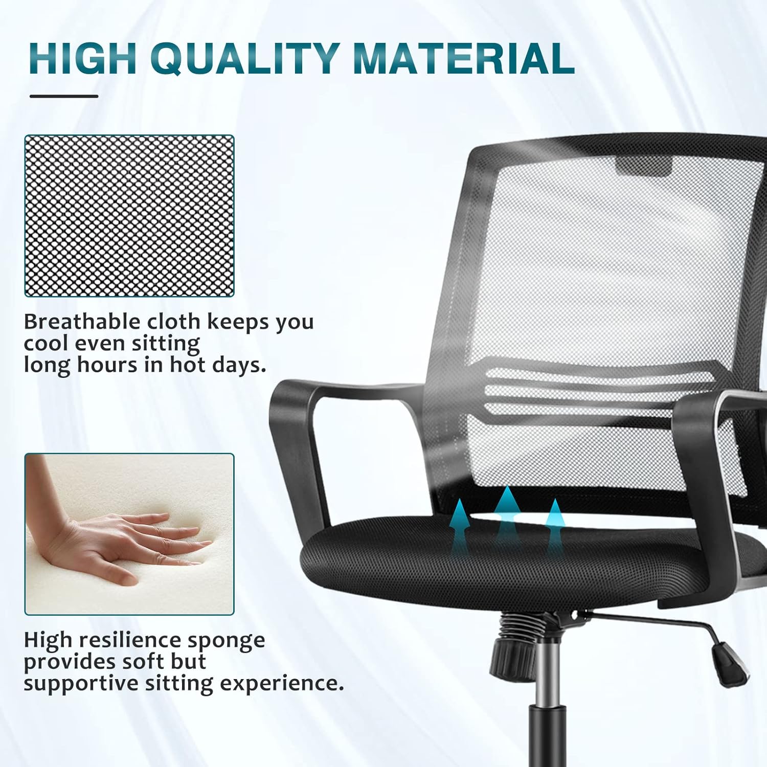Tall Drafting Chair with Adjustable Foot Ring, Ergonomic Lumbar Support and Comfortable Armrest, High Resilience Sponge, Breathable Mesh Cloth, 360 Degree Swivel Rolling for Standing Desk : Home & Kitchen