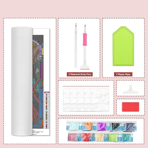 Miniatura 4 de Lxmsja Kits de pintura de diamante cardenal para adultos, arte redondo 5D de taladro completo, arte de diamante rojo con pájaro rojo, pinturas de