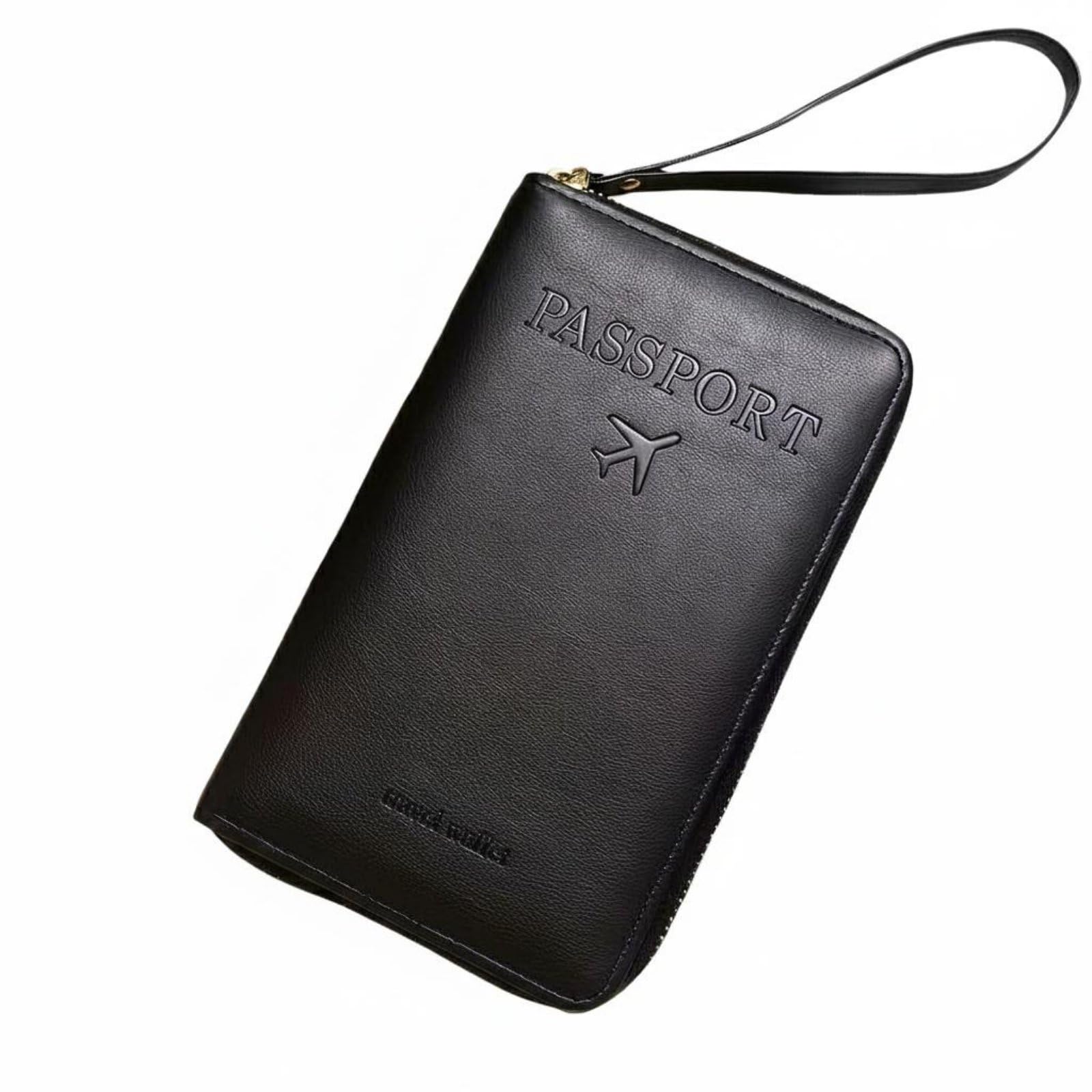 Multi-Functional Contactless Passport Holder Zipper Closure Contactless Blocking Travel Wallet Large Capacity Long Passport Wallet Lightweight for Vacation, Black-image-16