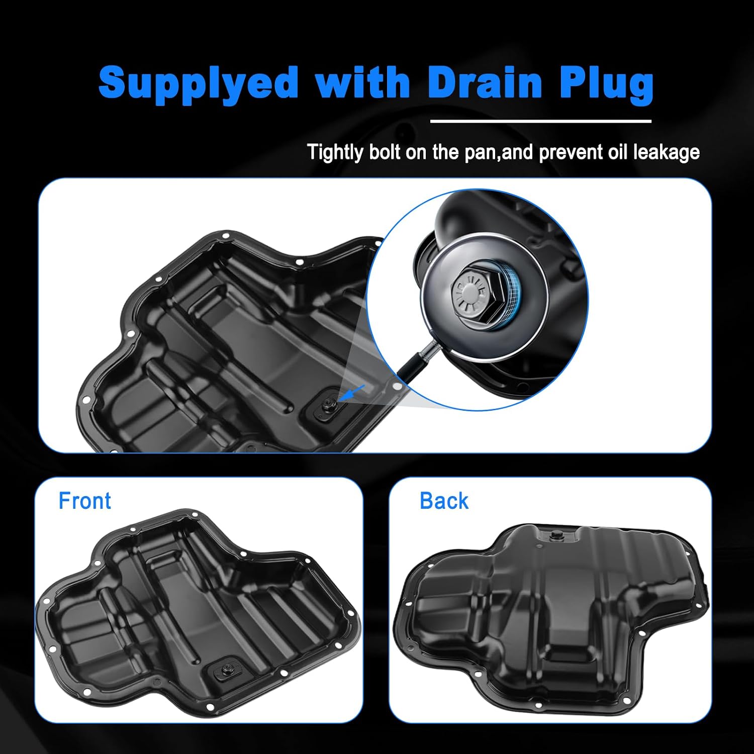 AUCERAMIC Oil Pan for 2018-2023 Toyota Camry, RAV4, Sienna, Highlander 2021-2023 Lexus ES250, ES300h, NX250 L4 2.5L Lower Oil Drain Pan Replace# 266-004