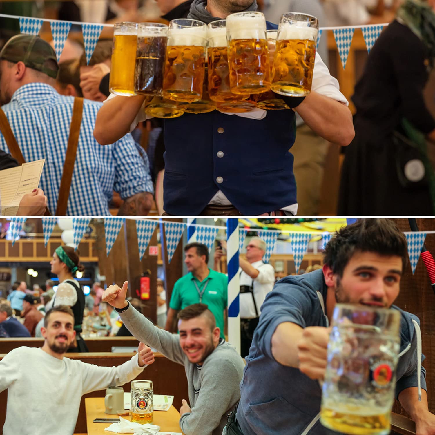 Oktoberfest Costume Oktoberfest Bunting Banner Set - Bavarian Pennant & Fabric Flags For German Beer Festival Decor Bavarian Party Bunting Banner