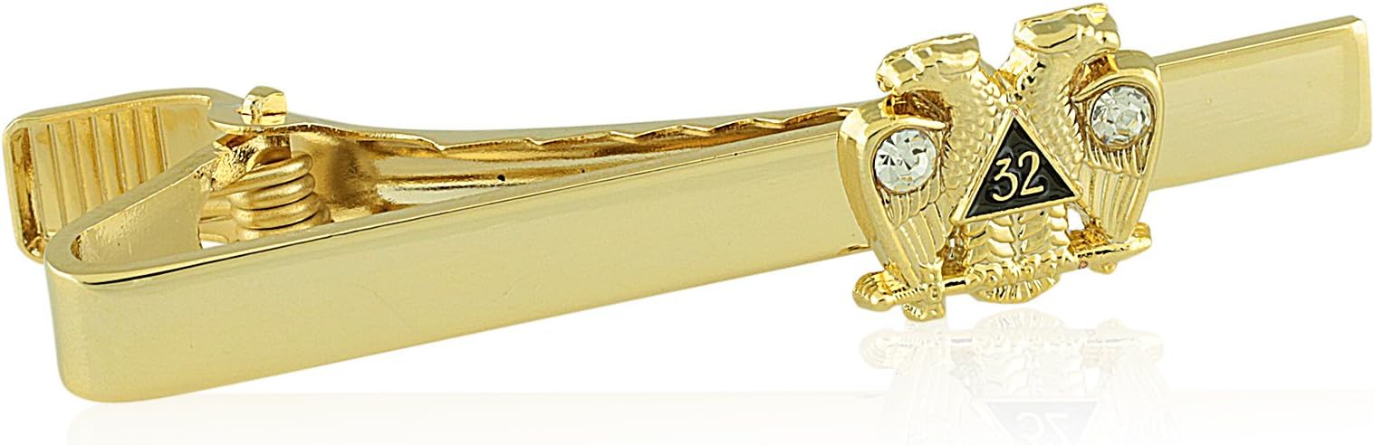 Ancient and Accepted Scottish Rite (32nd Degree Mason) Gold Toned Masonic/Freemasonry Tie Clip/Tie Bar