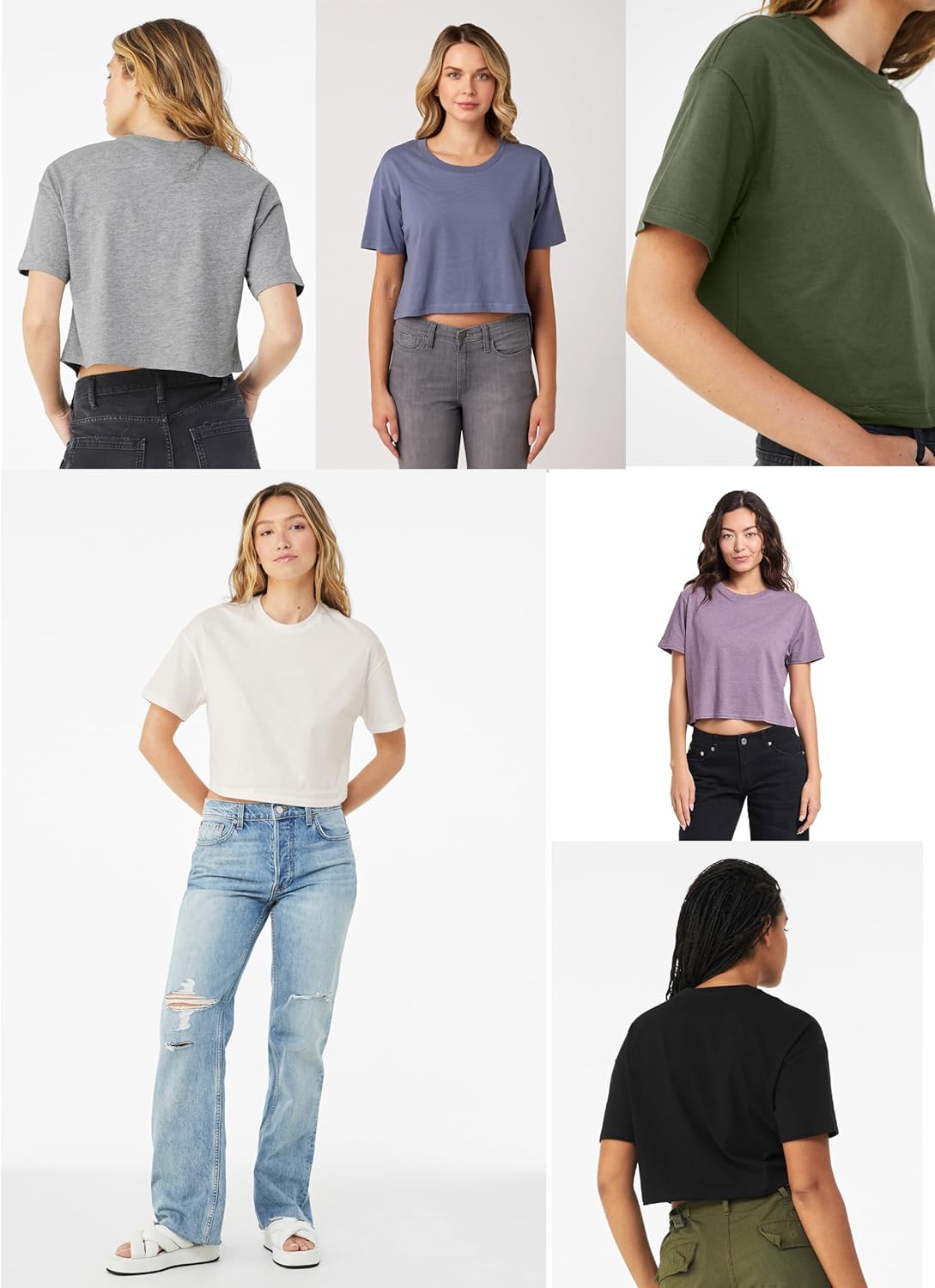 Emmalise Women's Loose Fit Crop Top Tee Short Sleeves T-Shirt - Image 5