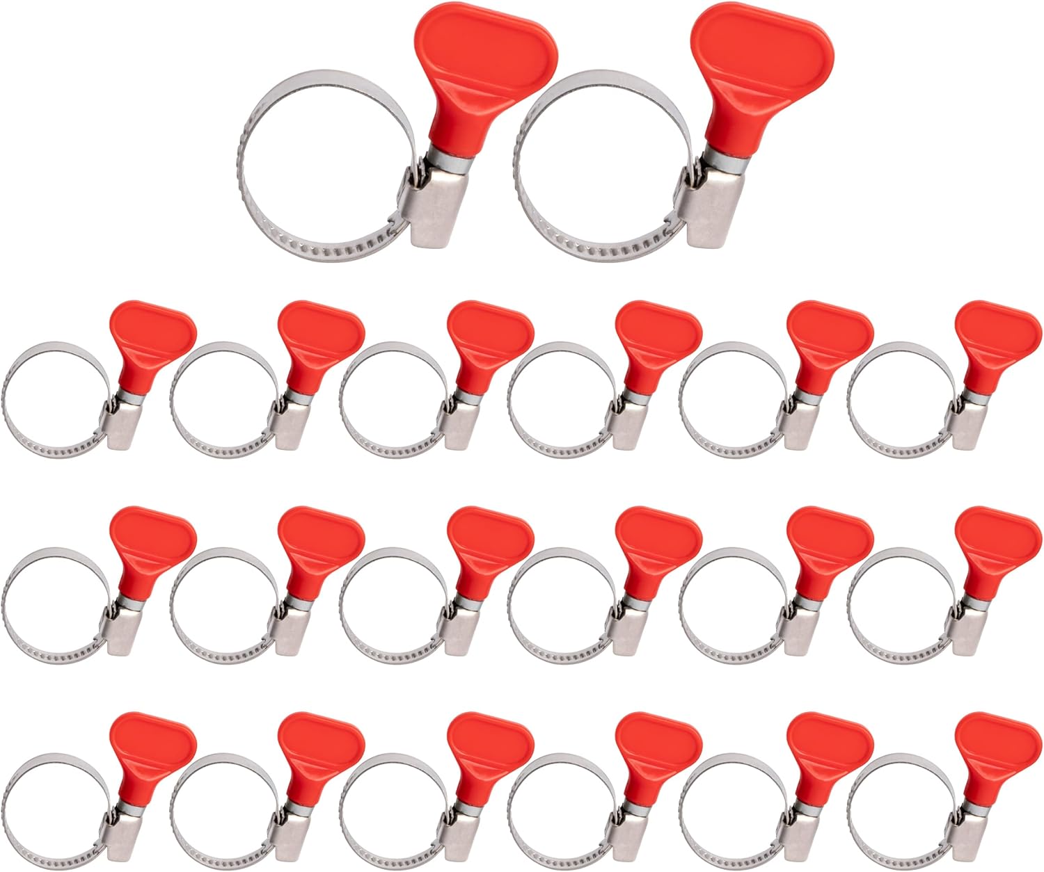 ISPINNER 20pcs 1627mm Key Hose Clamp, Thumb Screw Adjustable Stainless Steel Hose