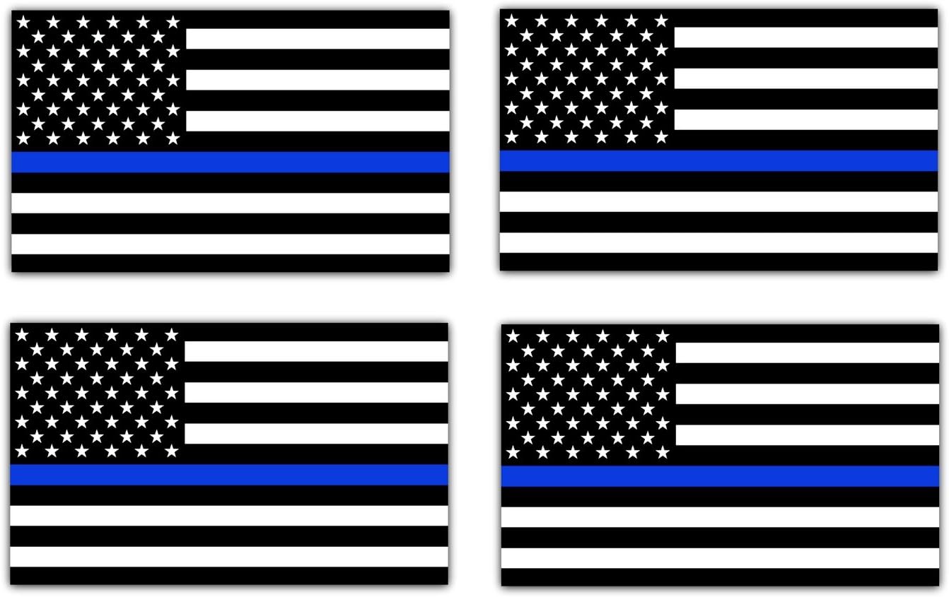 Amazon.com: Thin Blue Line - Blue Lives Matter Flag Sticker 5x3" (4 ...