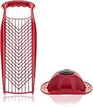 Börner Râpe á Légumes PowerLine + Porte-Fruit (2 Pièces)• Râpe Fine & Grossière • Râpe Double Face pour Légumes, Fruits & Fromage • Coupe-légumes, Râpe à Fromage • Couleur: Rouge