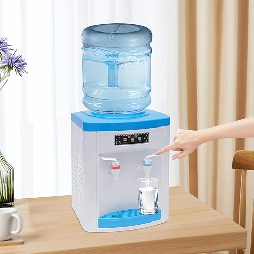 Miniatura 8 de Dispensador de enfriador de agua de carga superior de 5 galones, máquina eléctrica para beber caliente y fría, dispensador de agua de encimera con 3
