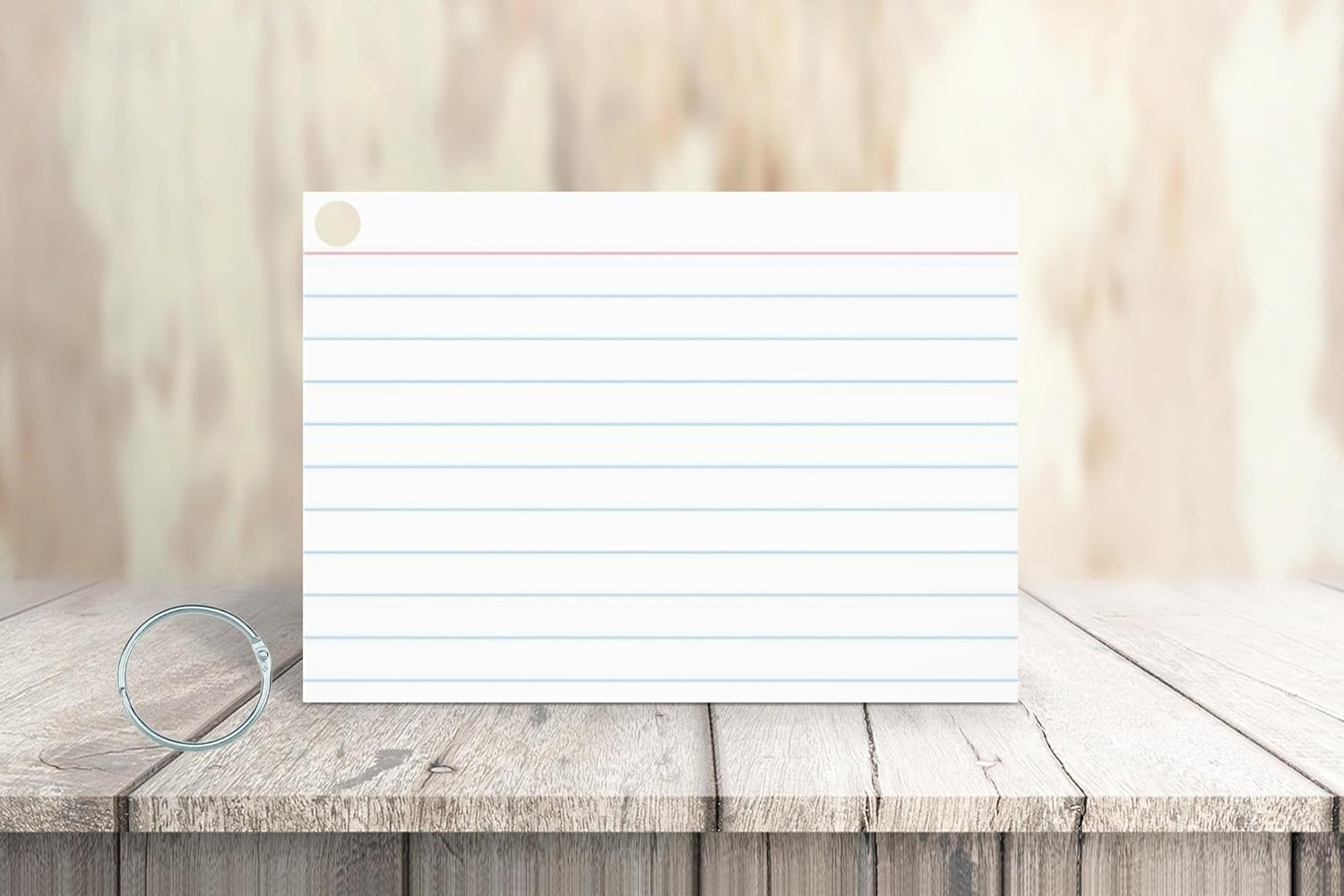 Ace Your Notes with Debra Dale Designs 250 White 3"x5" Ruled, Hole-Punched Index Cards, 140# Stock, 6 Rings, Box & Color Dividers Included - Organize Now