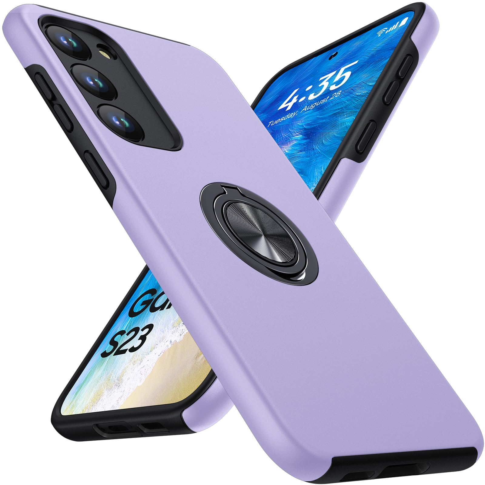 KOVASIA für Samsung Galaxy Hülle mit 360°Drehbarer Metall Ständer, Kratzresistent, Anti-Fingerabdruck, Stoßfest Schutzhülle Handyhülle für Samsung Galaxy