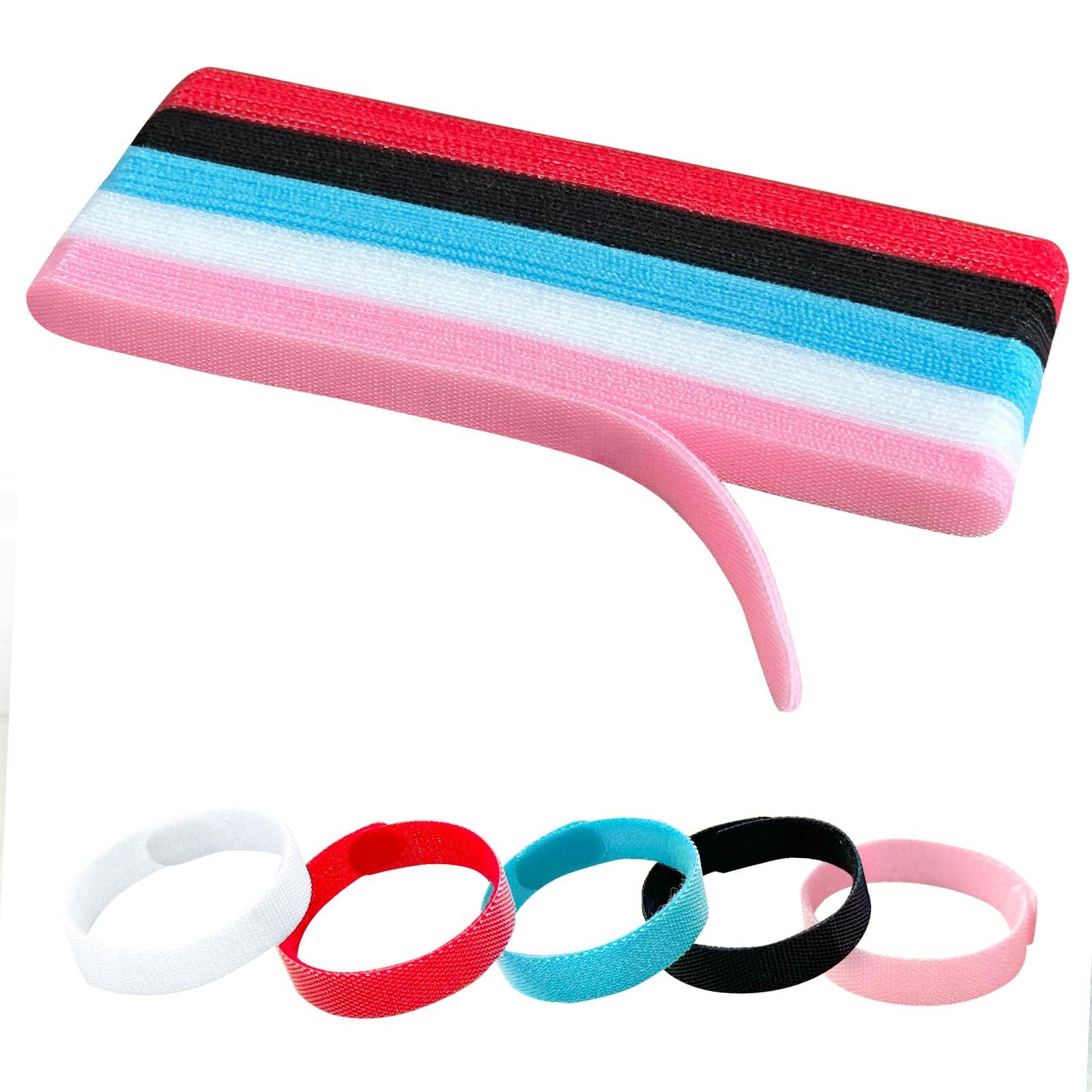 50 bridas reutilizables, bridas ajustables, bridas de sujeción, paño de microfibra utilizado para gestión de cables de enlace de computadora, bridas USB (multicolor)