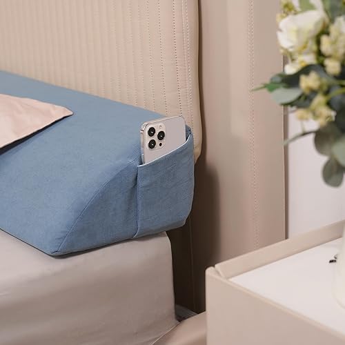 Aurako Almohada de cuña para cama tamaño California King, almohada para cabecero, relleno de huecos de cama triangular, cuñas de espuma